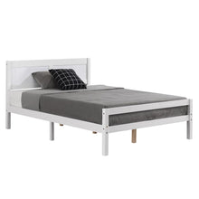 Load image into Gallery viewer, Vertical Board Bed Head Horizontal Bar Bed End Solid Wood Bed White 4FT6
