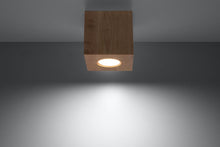 Load image into Gallery viewer, Ceiling Lamp QUAD Natural Wood Square Shape Boho Design LED GU10
