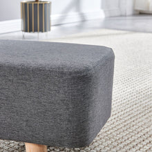 Load image into Gallery viewer, Bench Footstool Footrest Pouffe Chair Stool Padded Chair Stool With Wooden 4 Leg for Living Room Bedroom Hallway(Dark Gery)
