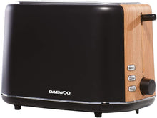 Load image into Gallery viewer, Daewoo Stockholm 2 Slice Matte Finish Wood Effect Toaster Cancel Defrost Reheat
