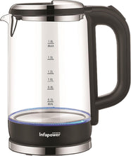 Load image into Gallery viewer, Infapower Glass 1800w 1.8L 360° Cordless Kettle- X507
