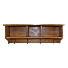 Load image into Gallery viewer, Mango Wood Wall Shelf With Storage Slots &amp; 4 Hooks
