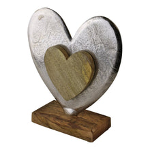 Load image into Gallery viewer, Large Metal and Wood Standing Heart Decoration
