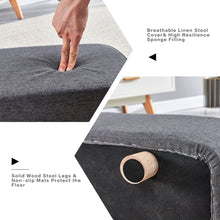Load image into Gallery viewer, Bench Footstool Footrest Pouffe Chair Stool Padded Chair Stool With Wooden 4 Leg for Living Room Bedroom Hallway(Dark Gery)
