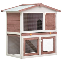 Load image into Gallery viewer, Solid Pinewood Outdoor Rabbit Hutch 3-Door Bunny Pet House Multi Colors
