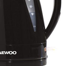 Load image into Gallery viewer, Daewoo Balmoral 1.6L Plastic Kettle (220-240V/50-60Hz/2520-3000W) with Removable &amp; Washable Limescale Filter and 360 Rotation Base, Locking Lid with Auto &amp; Manual Switch Off and LED Indicator - Black
