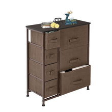 Load image into Gallery viewer, Dresser with 7 Drawers - Furniture Storage Tower Unit for Bedroom, Hallway, Closet, Office Organization - Steel Frame, Wood Top, Easy Pull Fabric Bins, Brown
