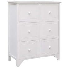 Load image into Gallery viewer, Chic Wooden Side Cabinet with 6 Drawers Paulownia Wood 60x30x75 cm
