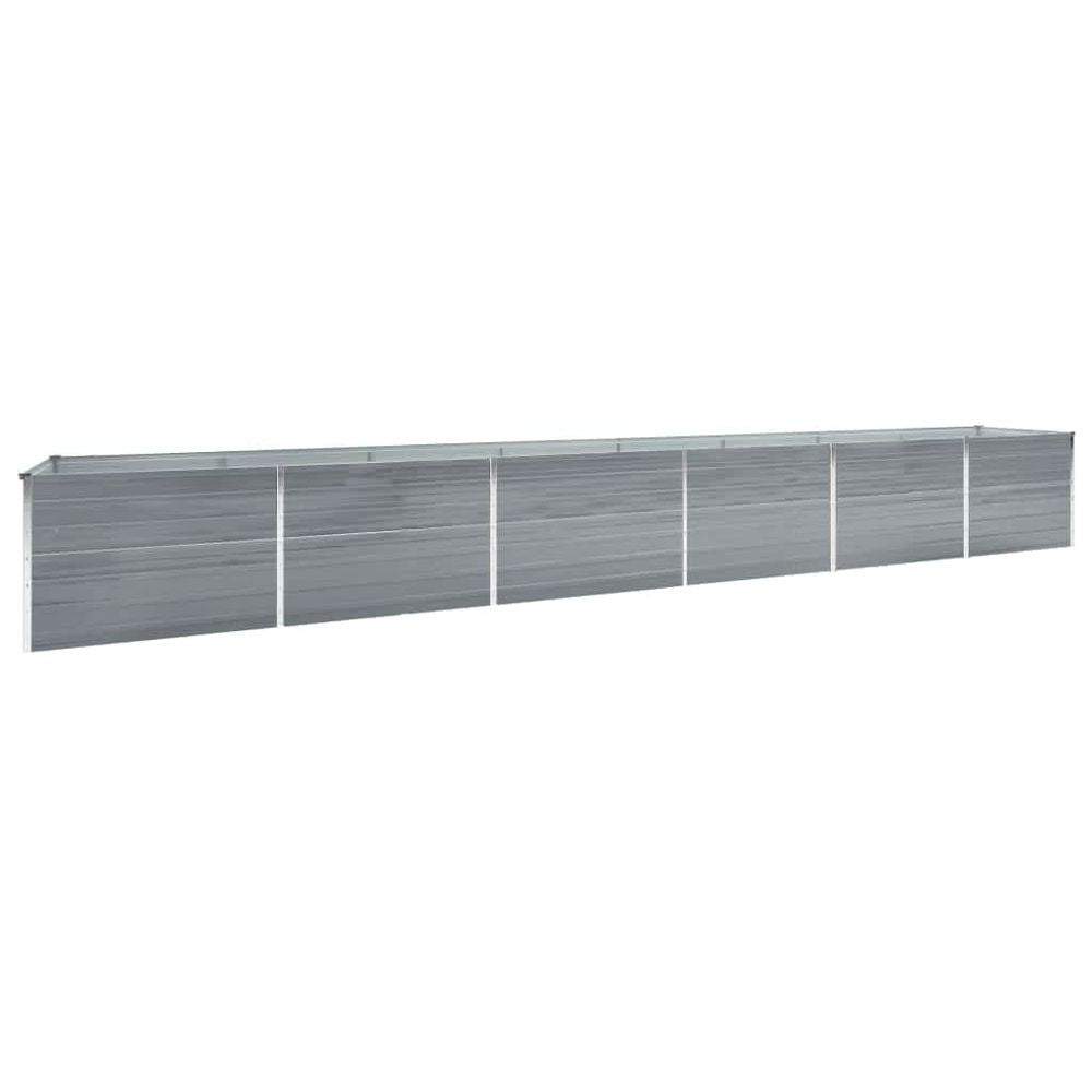 Garden Raised Bed Galvanised Steel 600x80x77 cm Grey