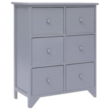 Load image into Gallery viewer, Chic Wooden Side Cabinet with 6 Drawers Paulownia Wood 60x30x75 cm
