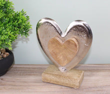 Load image into Gallery viewer, Metal and Wood Standing Heart Decoration
