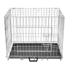 Load image into Gallery viewer, Dog Crate 2/3 Doors w/Tray Fold Metal Pet Cage Kennel House 30"/37"/43"/48"

