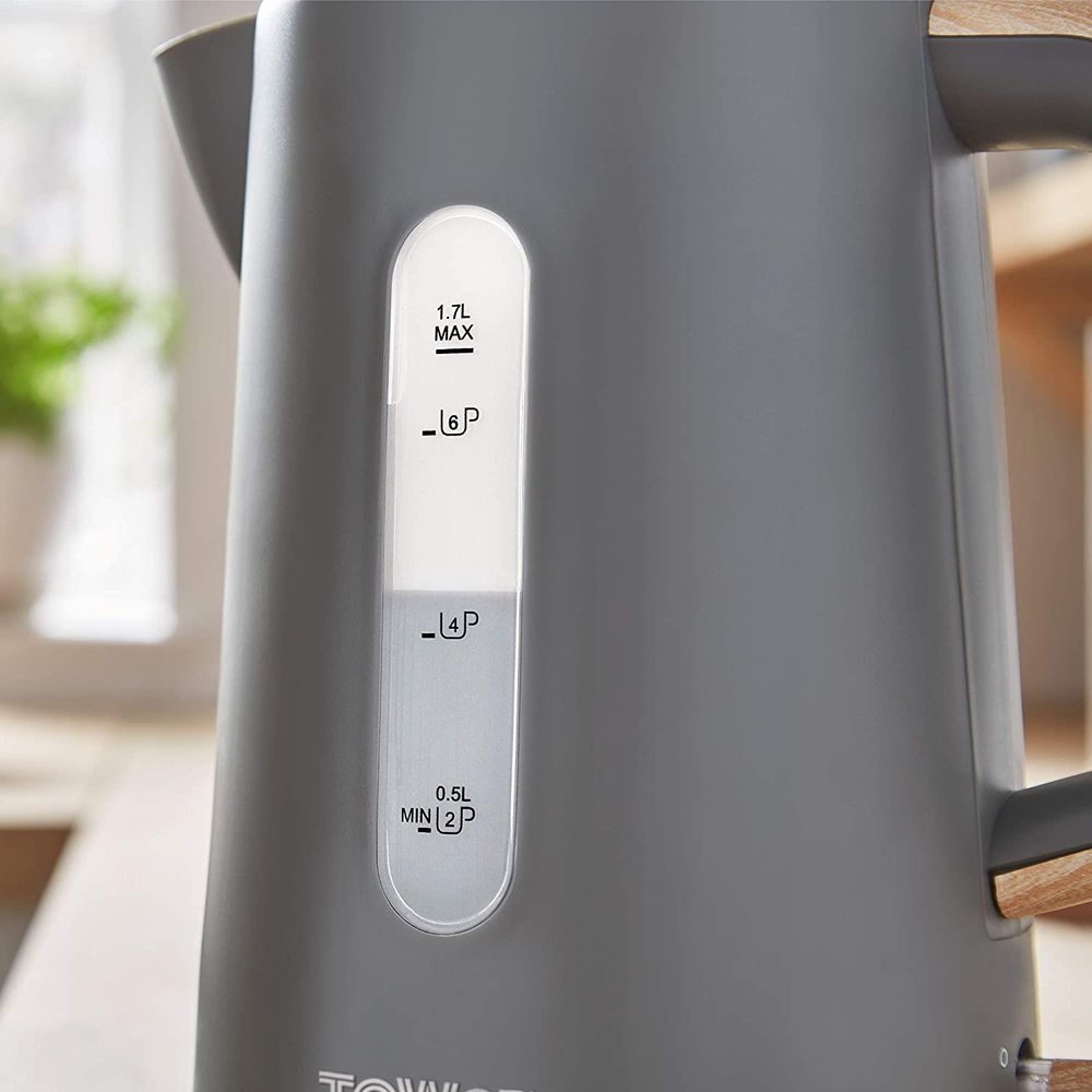 Tower Scandi Style Cordless Rapid Boil Kettle - Grey, 1.7L