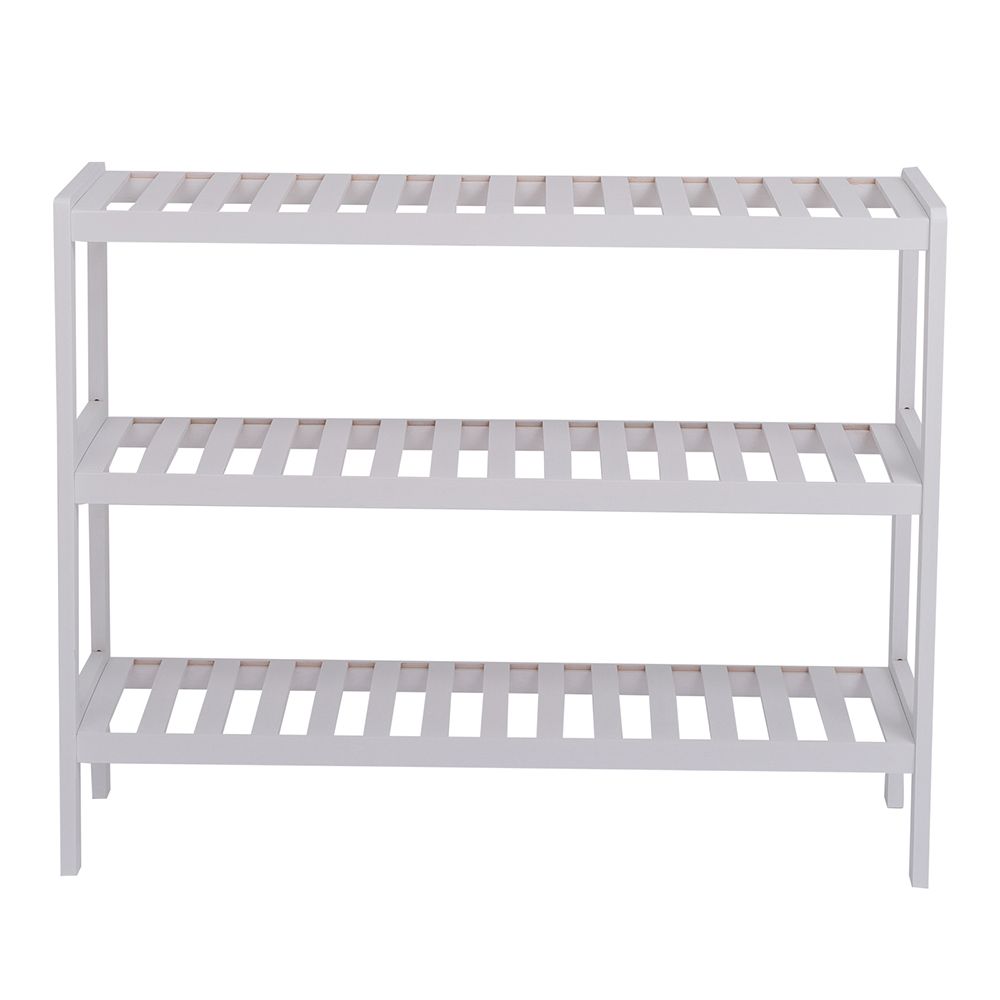 100% Bamboo Shoe Rack Bench, Shoe Storage, 3-Layer Multi-Functional Cell Shelf, Can Be Used For Entrance Corridor, Bathroom, Living Room And Corridor 70 * 25 * 55 - White