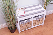 Load image into Gallery viewer, Ramsey 2 Drawers White Seated Storage Bench
