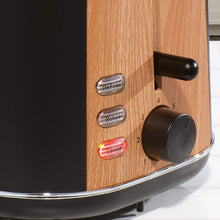 Load image into Gallery viewer, Daewoo Stockholm 2 Slice Matte Finish Wood Effect Toaster Cancel Defrost Reheat
