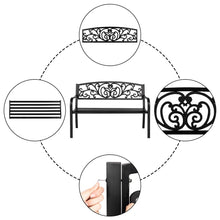 Load image into Gallery viewer, 50" Iron Outdoor Courtyard Decoration Park Leisure Bench
