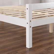 Load image into Gallery viewer, Vertical Board Bed Head Horizontal Bar Bed End Solid Wood Bed White 4FT6
