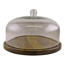 Load image into Gallery viewer, Mango Wood Cake Stand With Glass Dome
