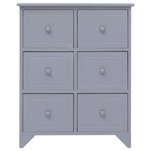 Load image into Gallery viewer, Chic Wooden Side Cabinet with 6 Drawers Paulownia Wood 60x30x75 cm
