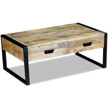Load image into Gallery viewer, Coffee Table with 2 Drawers Solid Mango Wood 100x60x40 cm
