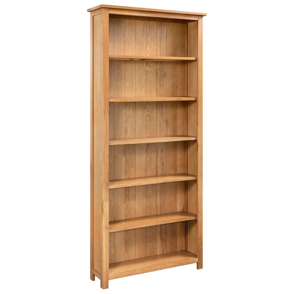 6-Tier Bookcase 80x22.5x170 cm Solid Oak Wood