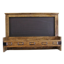 Load image into Gallery viewer, Mango Wood Blackboard With 5 Storage Slots &amp; Key Hooks
