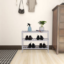 Load image into Gallery viewer, 100% Bamboo Shoe Rack Bench, Shoe Storage, 3-Layer Multi-Functional Cell Shelf, Can Be Used For Entrance Corridor, Bathroom, Living Room And Corridor 70 * 25 * 55 - White
