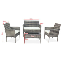 Load image into Gallery viewer, OSHION Outdoor Living Room Balcony Rattan Furniture Four-Piece-Gray
