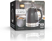 Load image into Gallery viewer, Daewoo Glace Noir 1.7L 3kw Electric Dome Kettle Rapid Boil Crackle Effect Black
