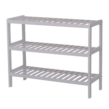 Load image into Gallery viewer, 100% Bamboo Shoe Rack Bench, Shoe Storage, 3-Layer Multi-Functional Cell Shelf, Can Be Used For Entrance Corridor, Bathroom, Living Room And Corridor 70 * 25 * 55 - White
