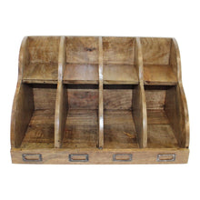 Load image into Gallery viewer, Mango Wood 8 Section Desktop Organiser
