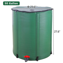 Load image into Gallery viewer, 50 Gallon Folding Rain Barrel Water Collector Green
